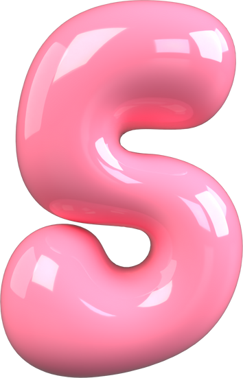 Pink 3D Bubble Gum Number 5