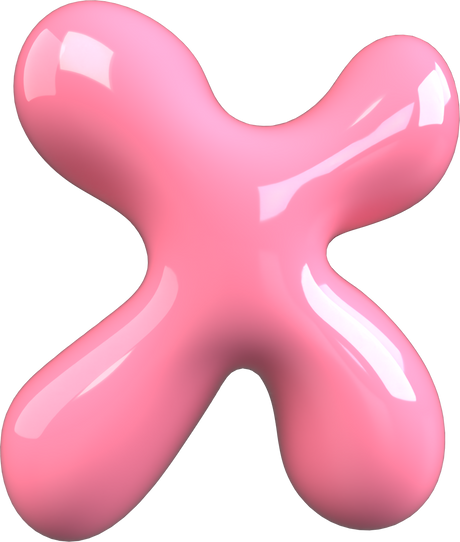 Pink 3D Bubble Gum Uppercase Letter